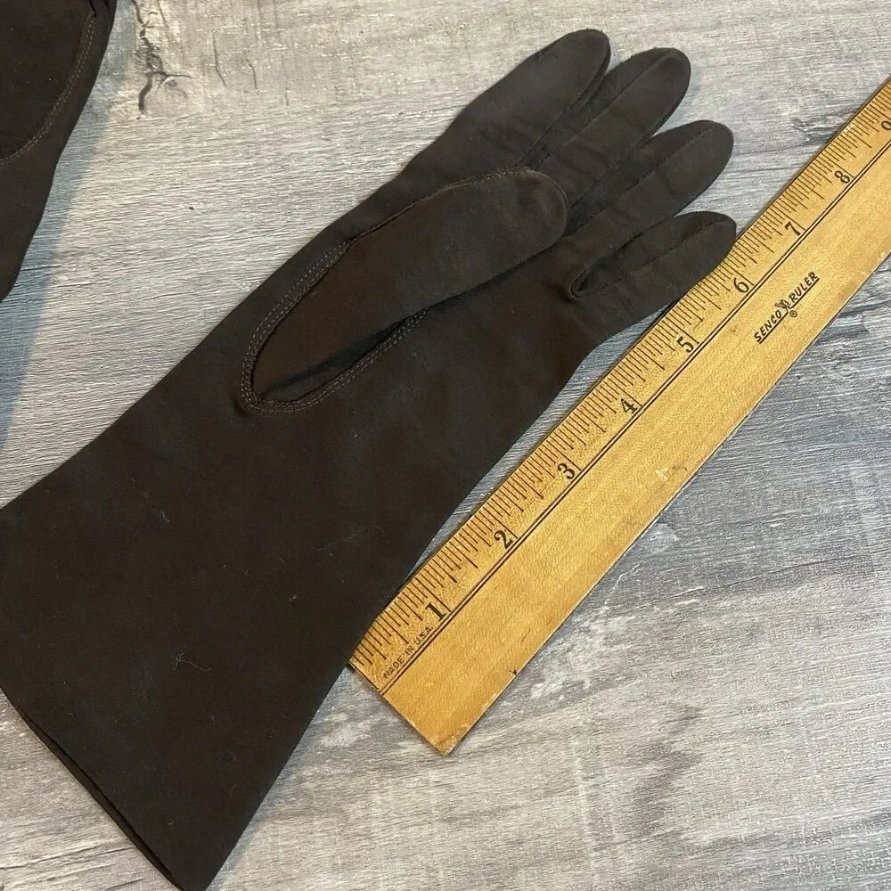 Vintage Brown Evening Opera Gloves Women’s Size 7